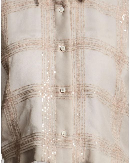 Brunello Cucinelli Gray Bright-Colored Long-Sleeved Shirt