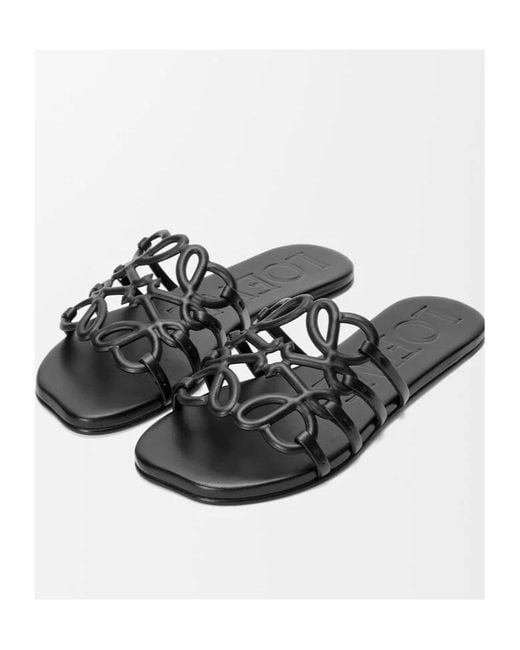 Loewe Black Anagram Petal Slide
