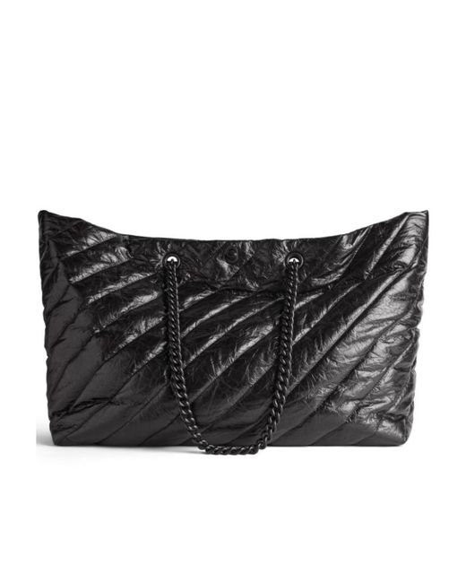 Balenciaga Black Crush Large Quilted Tote Bag