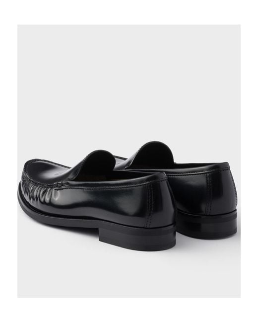 Prada Black Ruched Slip-On Loafers for men