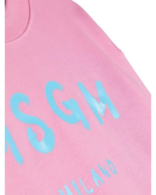 MSGM Pink Crew Neck Sweatshirt
