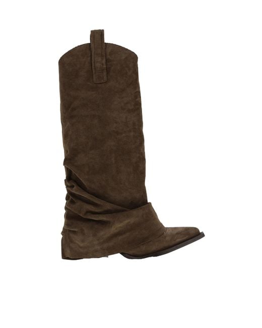 R13 Brown Slouchy Cowboy Boots