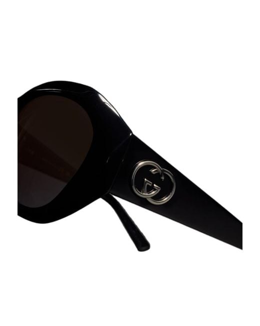 Gucci Black Geometric-Frame Sunglasses