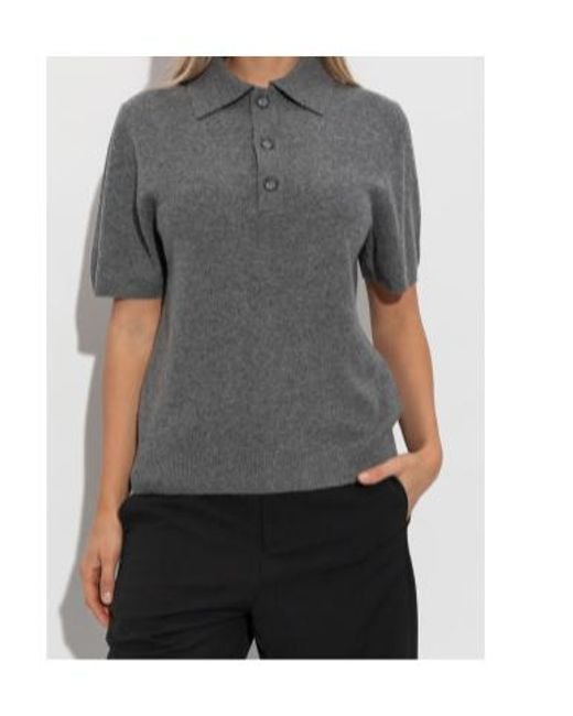 Entire studios Gray Buttoned Knitted Polo Shirt for men