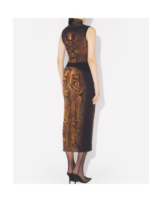 Jean Paul Gaultier Brown High-Neck Wood-Print Top
