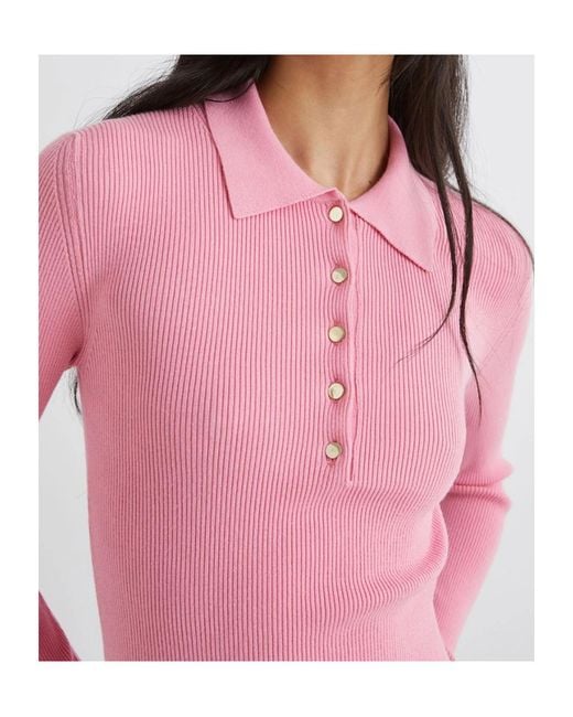 Marella Pink Knitted Polo Shirt