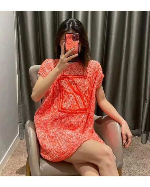 we11done Red Sleeveless Knitted Vest