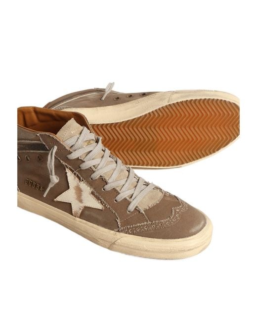 Golden Goose Deluxe Brand Brown Star Mid-Top Sneakers for men