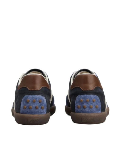 Tod's Blue Low Top Lace-Up Sneakers for men