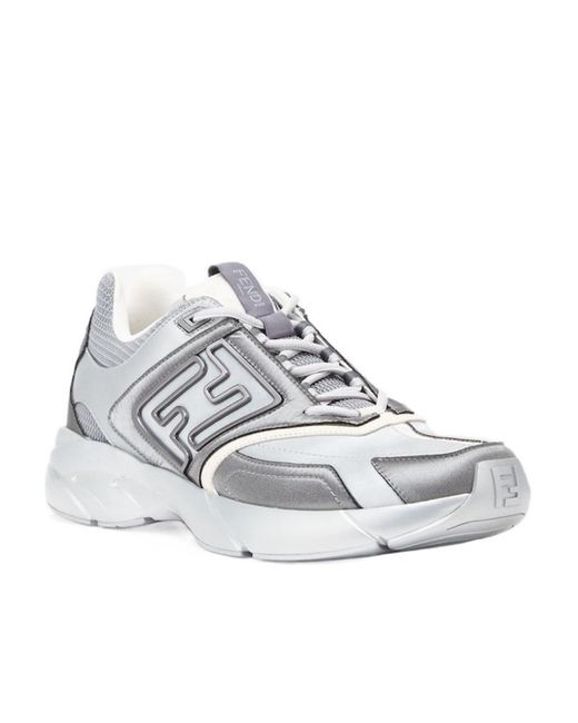 Fendi White Nylon Low-Tops for men