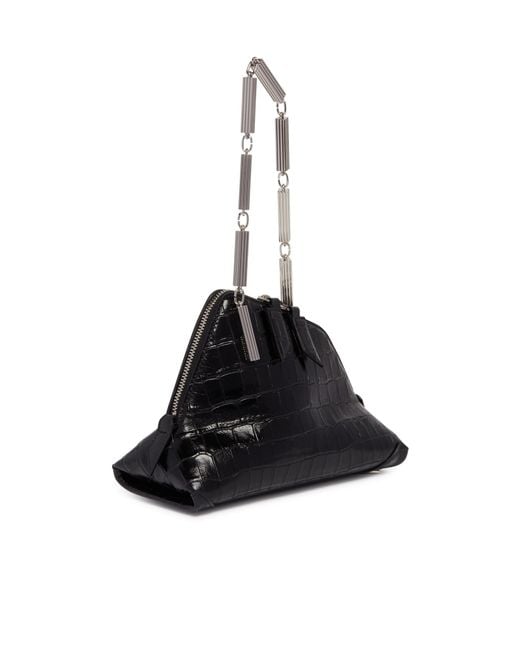 The Attico Black The La Scala Textured Clutch Bag