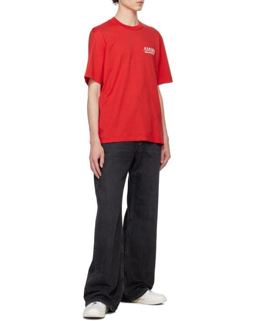 Amiri Red Short-Sleeved T-Shirt for men