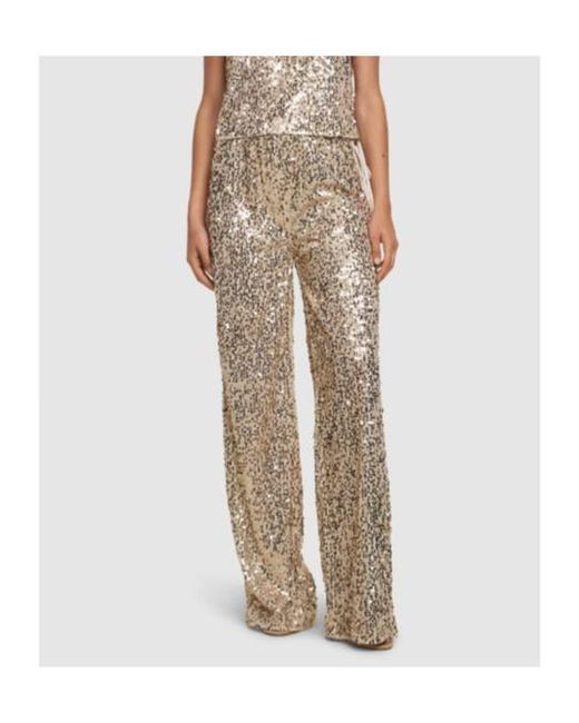 ROTATE BIRGER CHRISTENSEN Natural Nolan Embellished Wide Pants