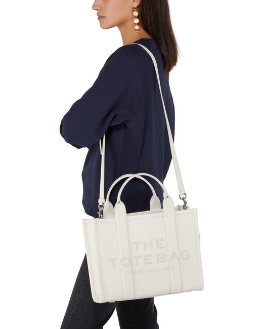 Marc Jacobs White Logo Medium Tote Shoulder Bag