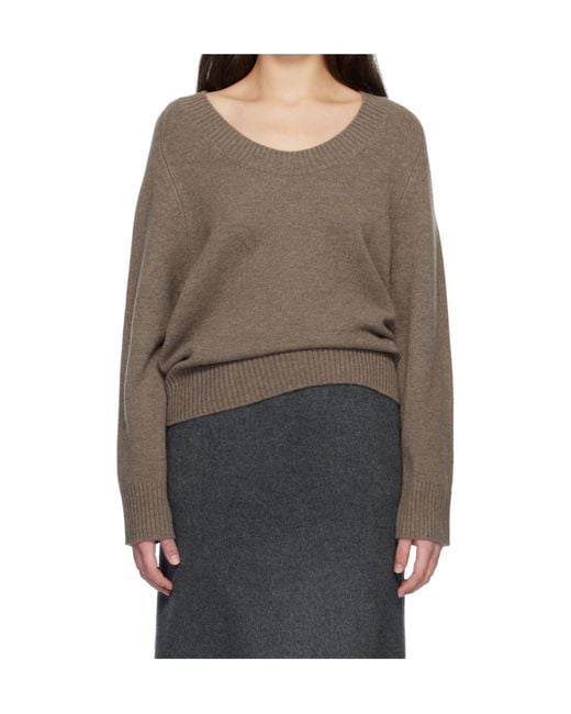 Loulou de Saison Gray Baji U Neck Jumper