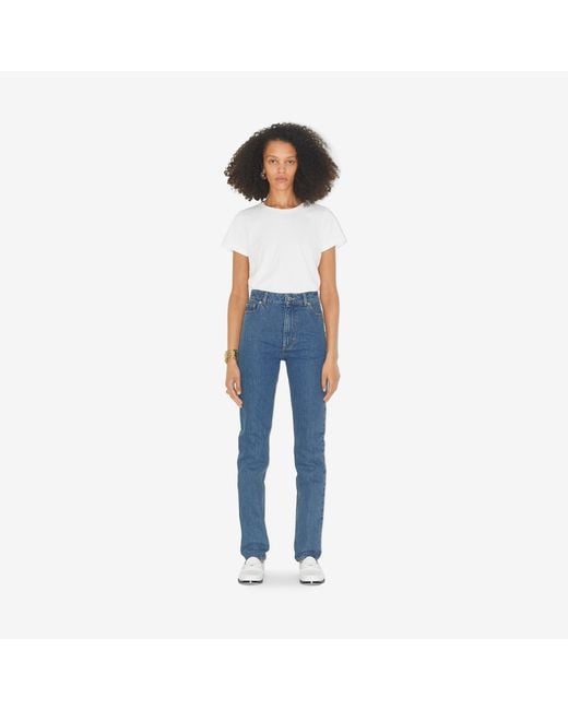 Burberry Blue High-Waisted Slim-Fit Jeans