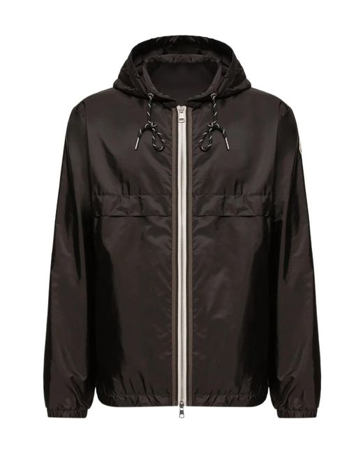 Moncler Black Logo Patch Hooded Jacket for men