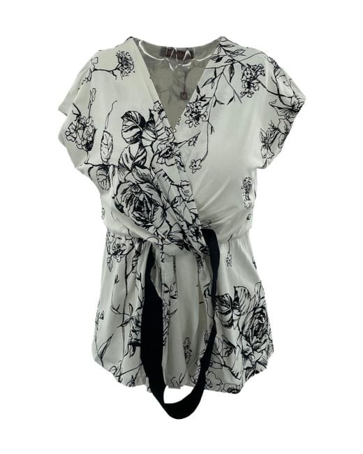 Max Mara Gray Studio Floral Embellished Crewneck T-Shirt