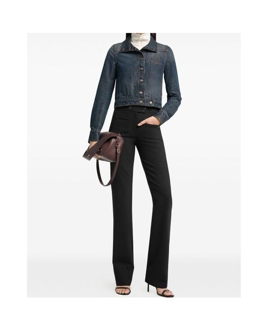 Courreges Blue Reedition Logo-Embroidered Denim Jacket
