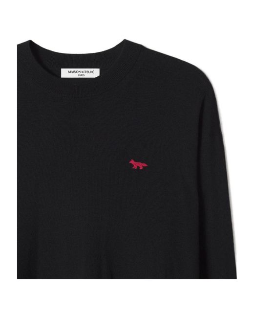Maison Kitsuné Black Profile Fox Comfort Jumper for men