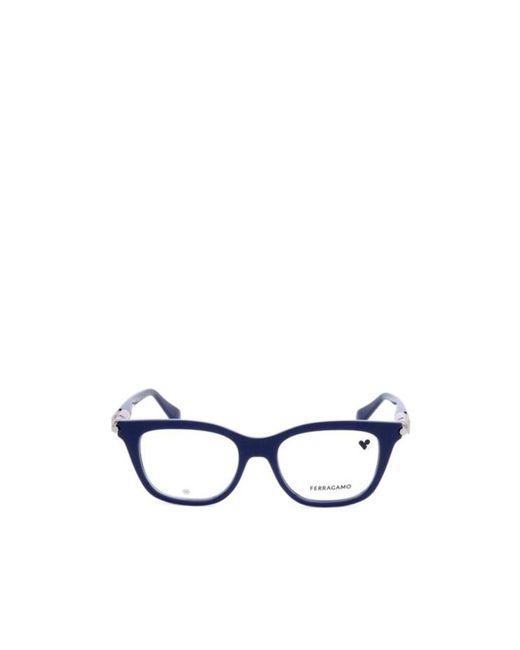 Ferragamo White Ferragamo Eyewear Square Frame Glasses