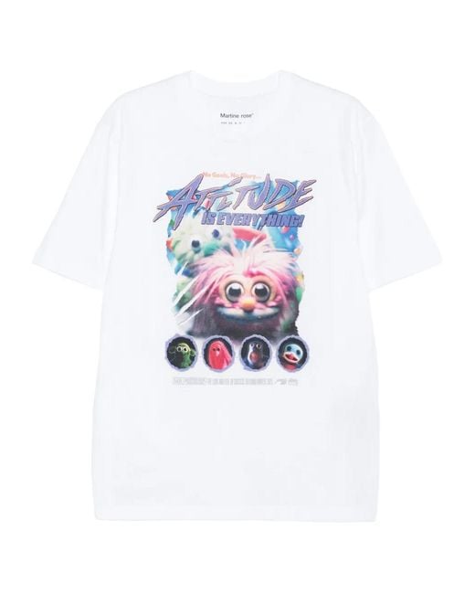 Martine Rose White Graphic-Print Cotton T-Shirt for men