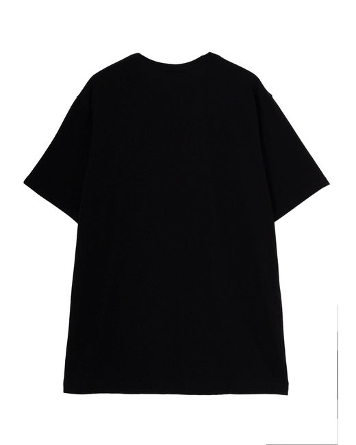 Yohji Yamamoto Black Soft Single Jersey Round Neck Ss Tee for men