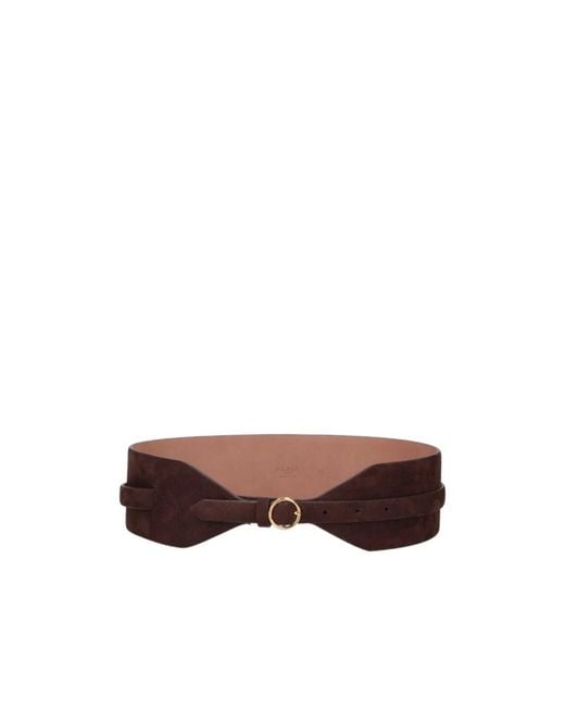 Alaïa Brown Alaïa Asymmetric Buckle Detailed Belt