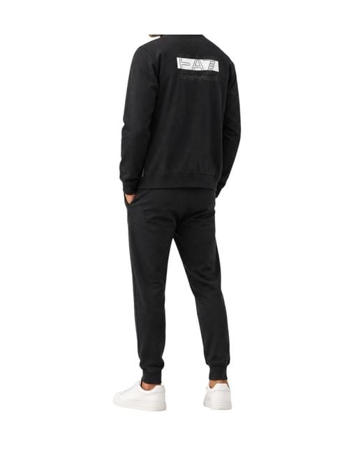 EA7 Black Logo Turtleneck Tracksuit for men