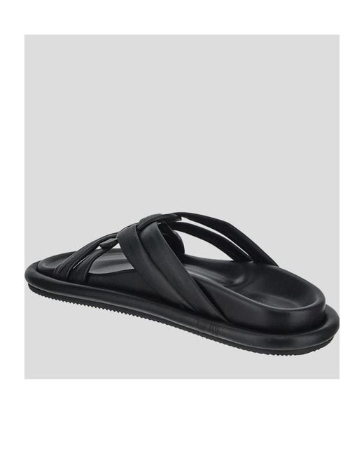 Moncler Black Logo Embossed Sandals