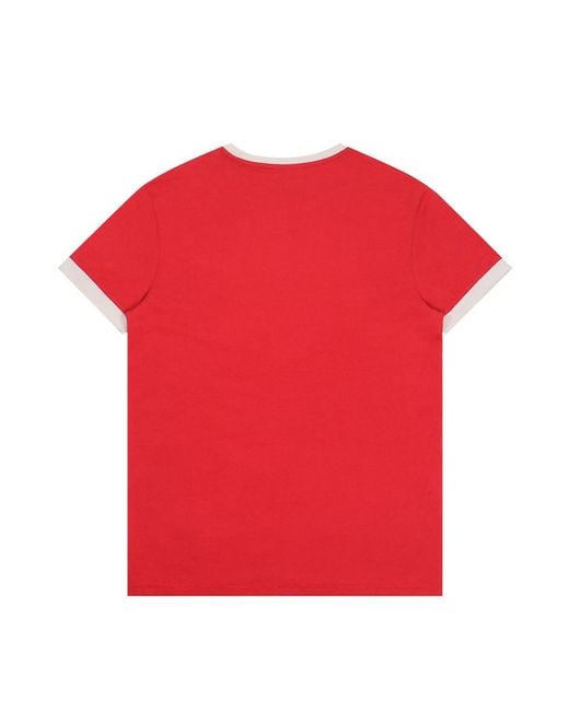 EA7 Red Letter Printed Round-Neck T-Shirt for men