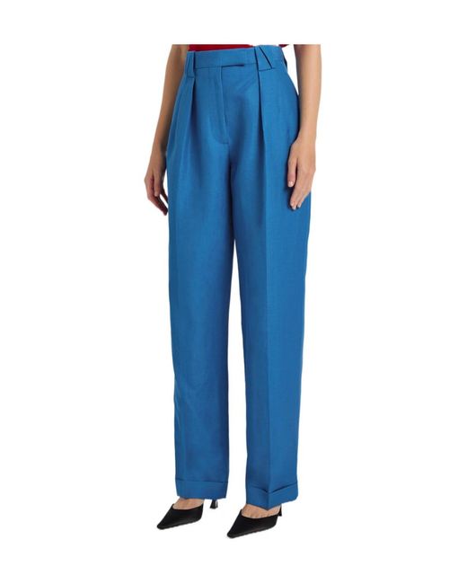 Versace Blue Solid Color Casual Long Pants