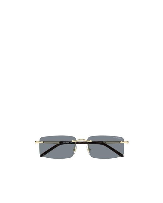 Montblanc Metallic Eyewear Rectangular Frame Sunglasses for men