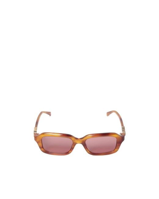 Gucci Pink Eyewear Rectangle Frame Sunglasses