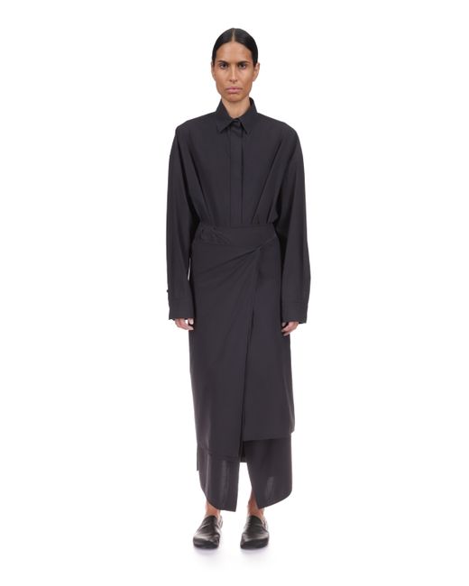The Row Black Long Sleeved Dress