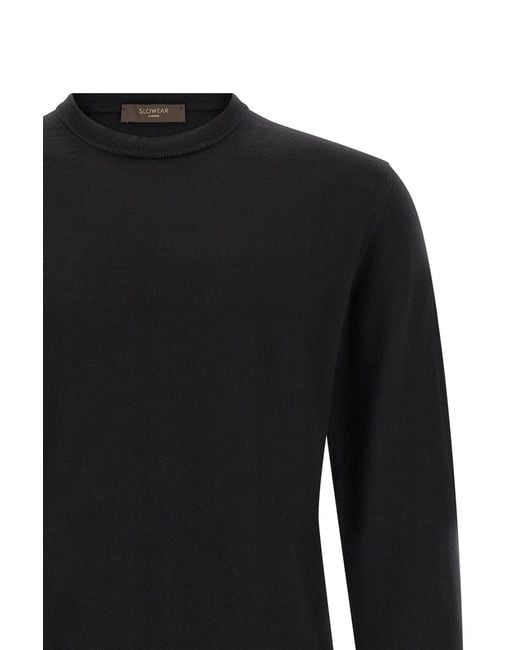 Zanone Black Crew-Neck Sweater for men