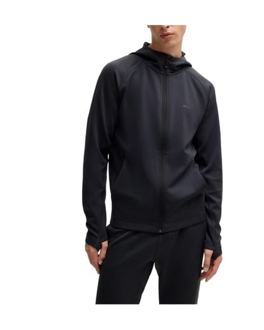Boss Blue Sicon Active Moisture-Wicking Tracksuit Top for men
