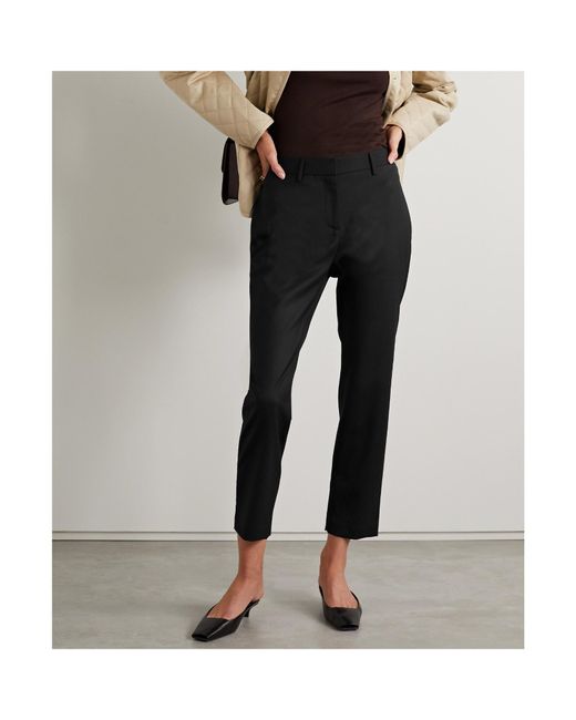 Nili Lotan Black Tel Aviv Wool-Blend Twill Straight-Leg Pants