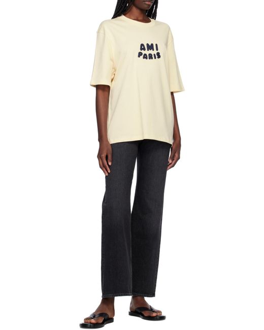 AMI Natural Logo Patch Crewneck T-Shirt for men