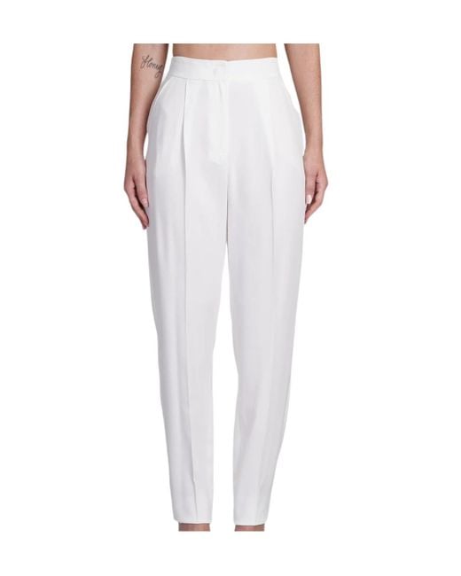 Emporio Armani White Darted High-Waist Trousers