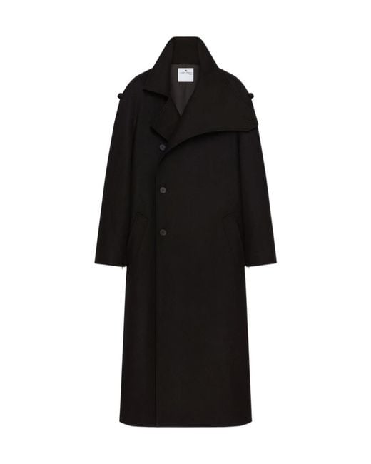 Courreges Black Double-Breasted Trench Coat