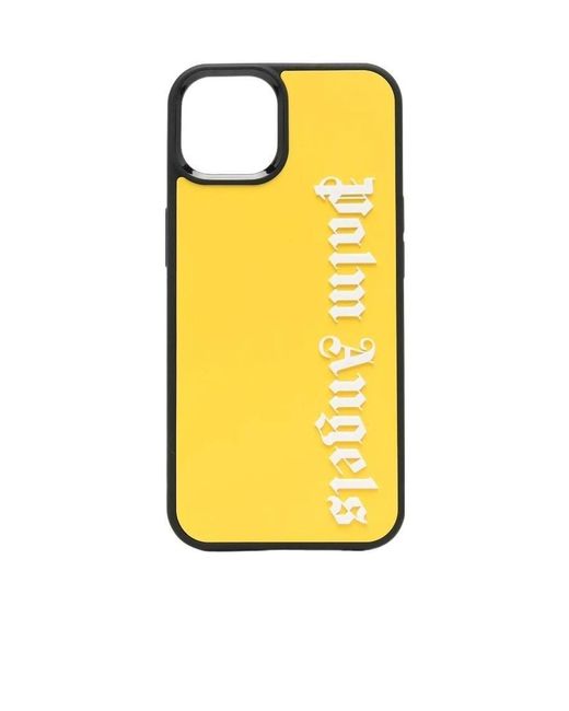 Palm Angels Yellow Logo-Print Iphone 13 Case for men