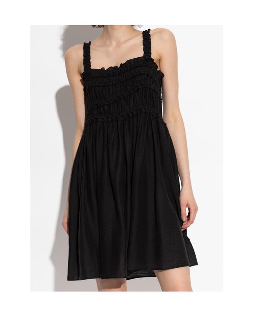Tory Burch Black Smocked Strap Dress