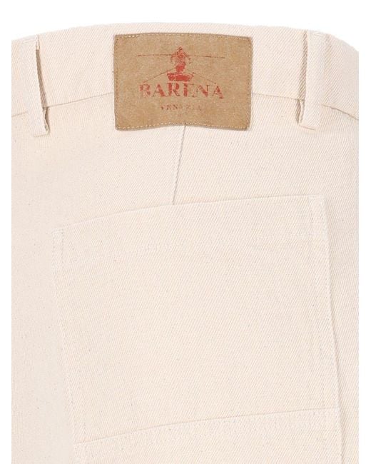 Barena Natural Mazengo Cropped Pleated Pants for men