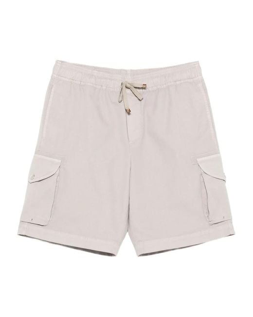 Brunello Cucinelli Multicolor Drawstring-Fastening Cargo Shorts for men