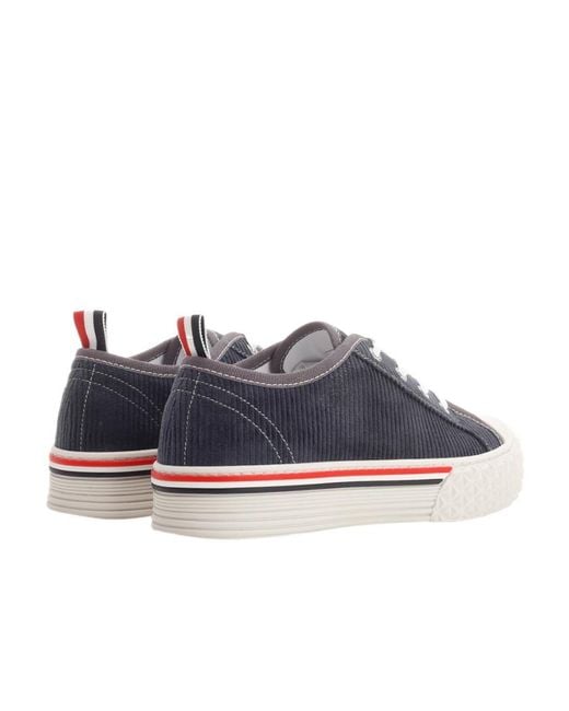 Thom Browne Blue Round-Toe Lace-Up Sneakers
