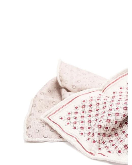 Brunello Cucinelli Pink Patterned Scarf for men