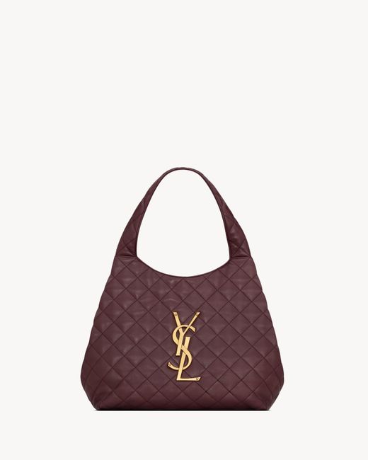 Saint Laurent Purple Icare Quilted Medium Tote Bag