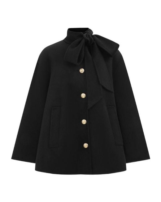 Zimmermann Black Valiant Pussybow Coat