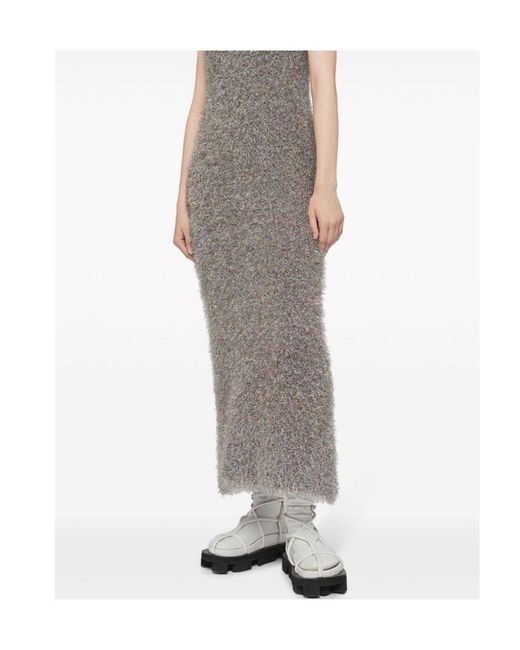 Jil Sander Gray Glitter-Embellished Sleeveless Dress